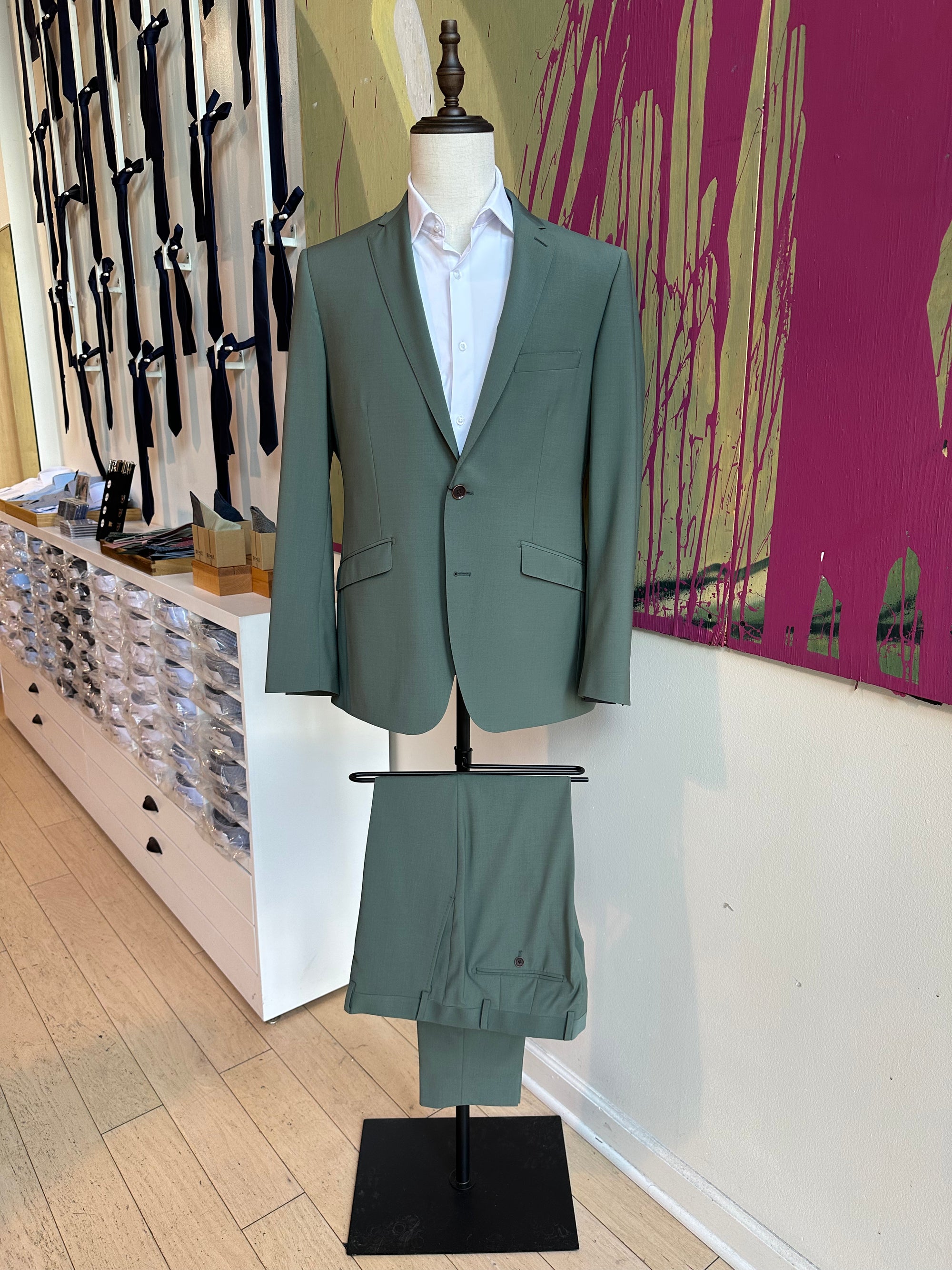 Sage Green Stretch Suit Pants Sage Green Stretch Suit Pants