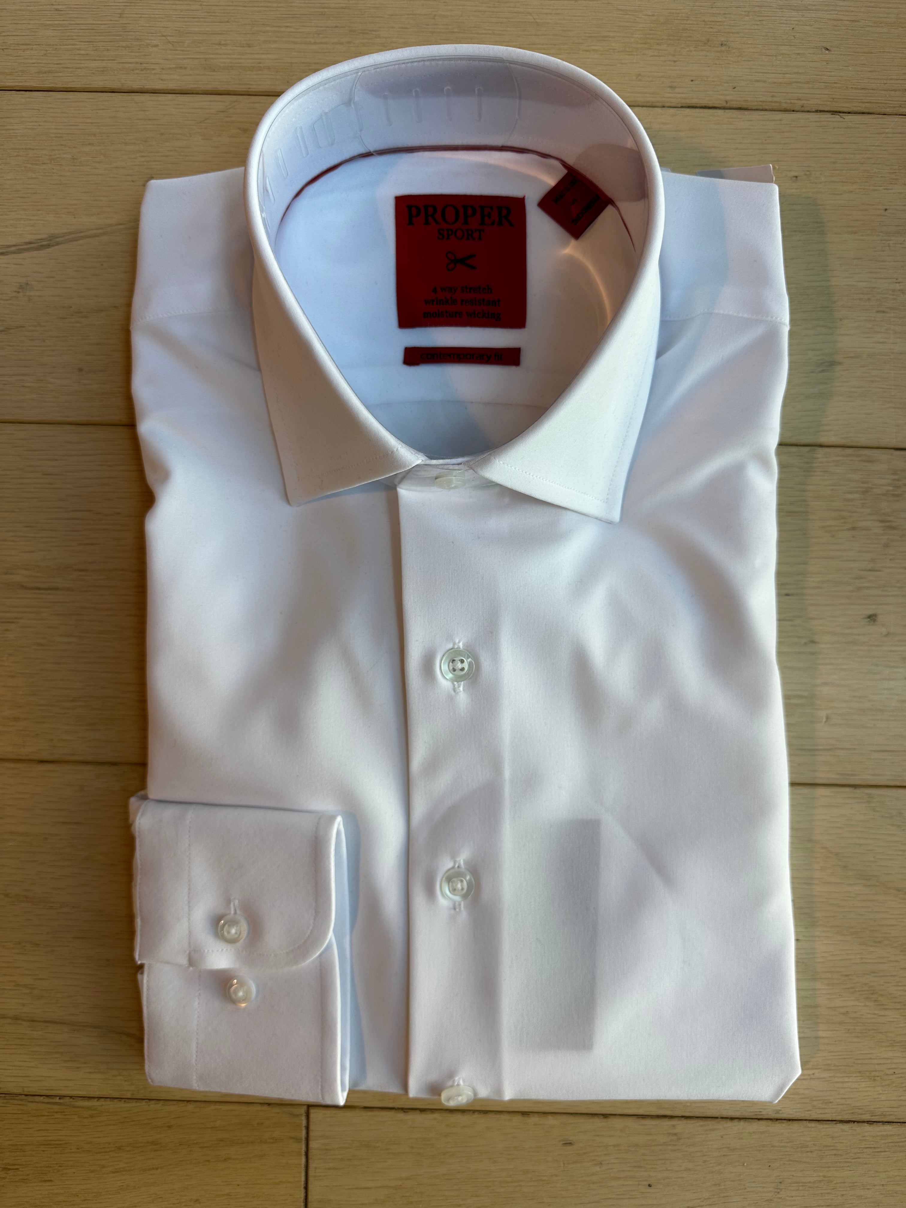 Proper Sport White Solid Stretch Dress Shirt – Pursuit