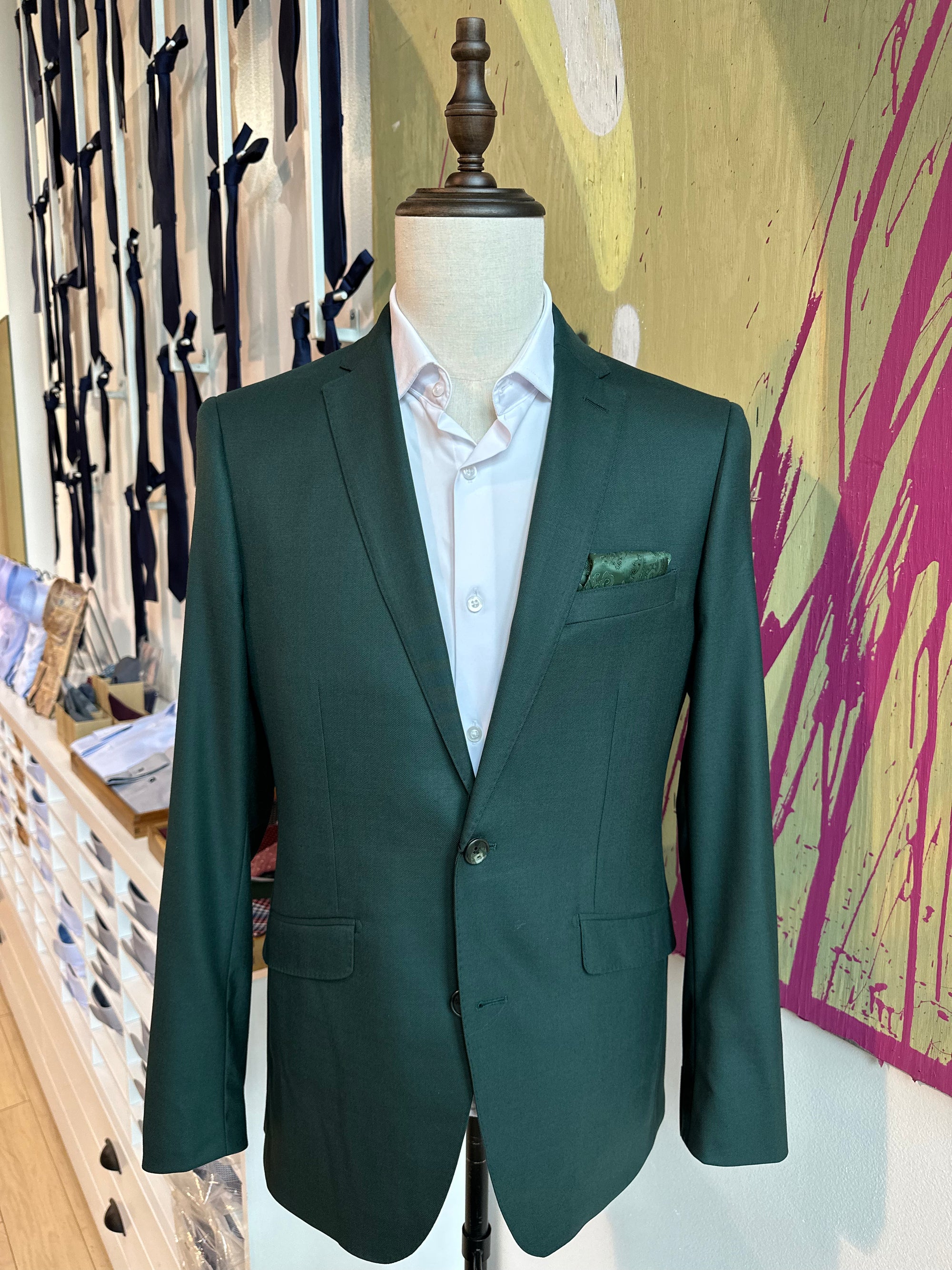 Hunter Green Stretch Suit Coat 44R Hunter Green Stretch Suit Coat 44R