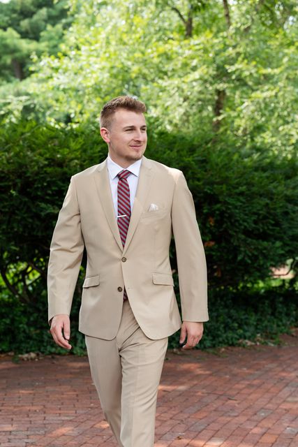 Tan Stretch Suit Pants 40